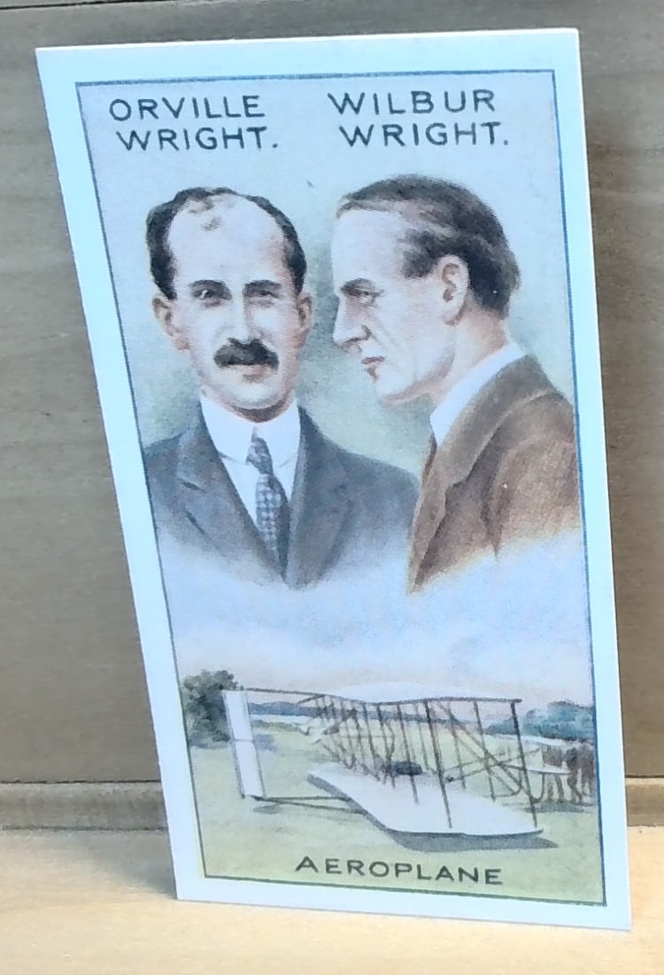 1929 Original Spinet House R J Hill Tobacco card Orville Wilbur Wright  VG+ (1 of 2)