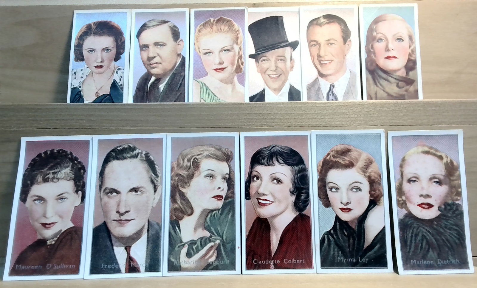 Lot Of 12 Stunning 1936 Film Stars Tobacco cards by Carreras Fred Astaire etc. (1 of 2)