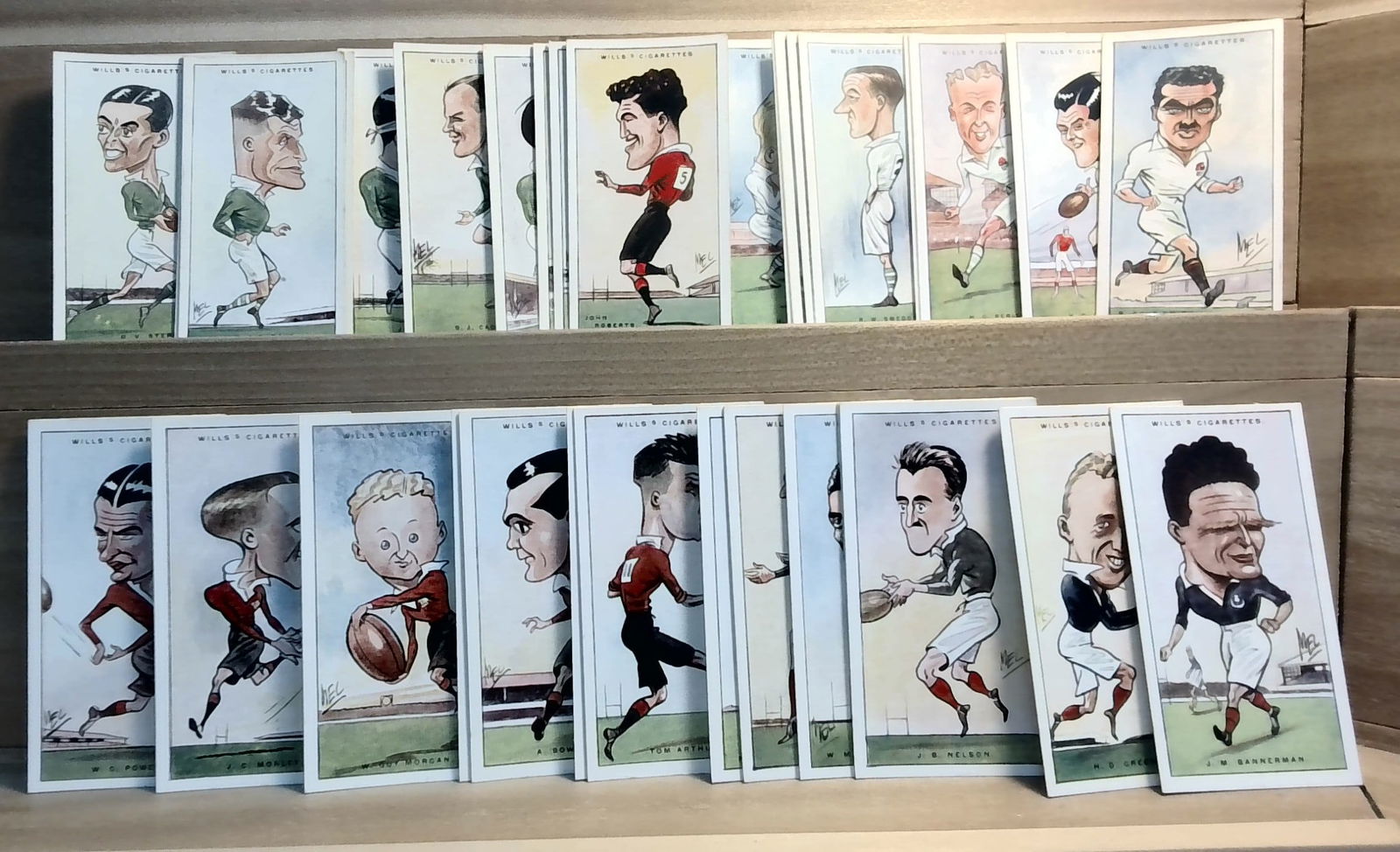Tobacco cards 1929 Rugby Internationals Wills 38/50 part set (1 of 2)
