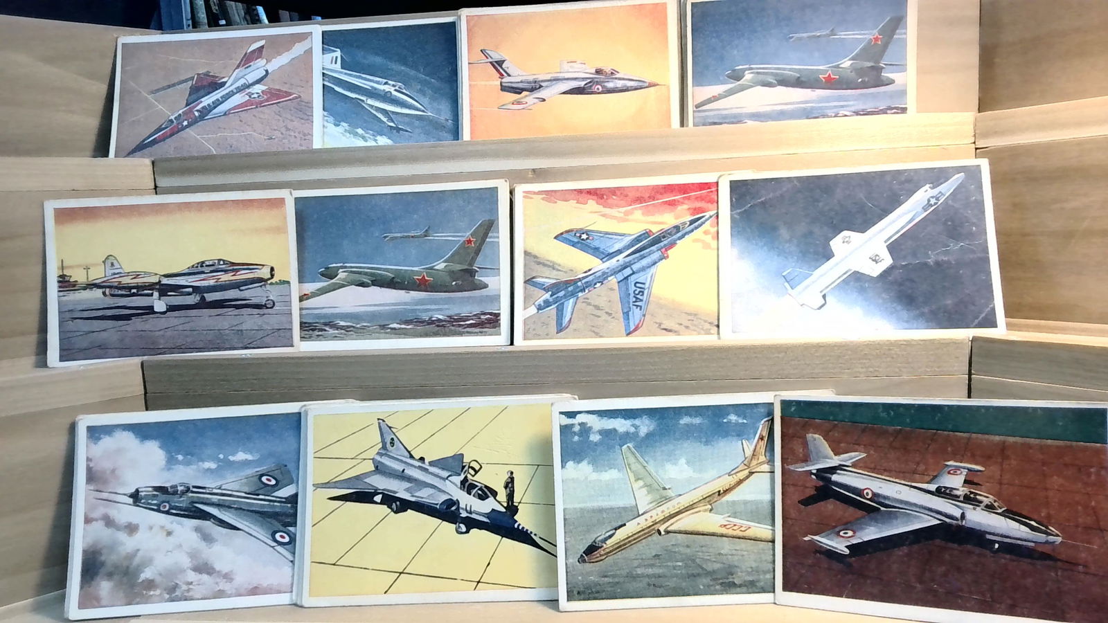 Original Vending Machine Jet Aircraft of the World 1958 Large format Approx 30 cards (1 of 4)