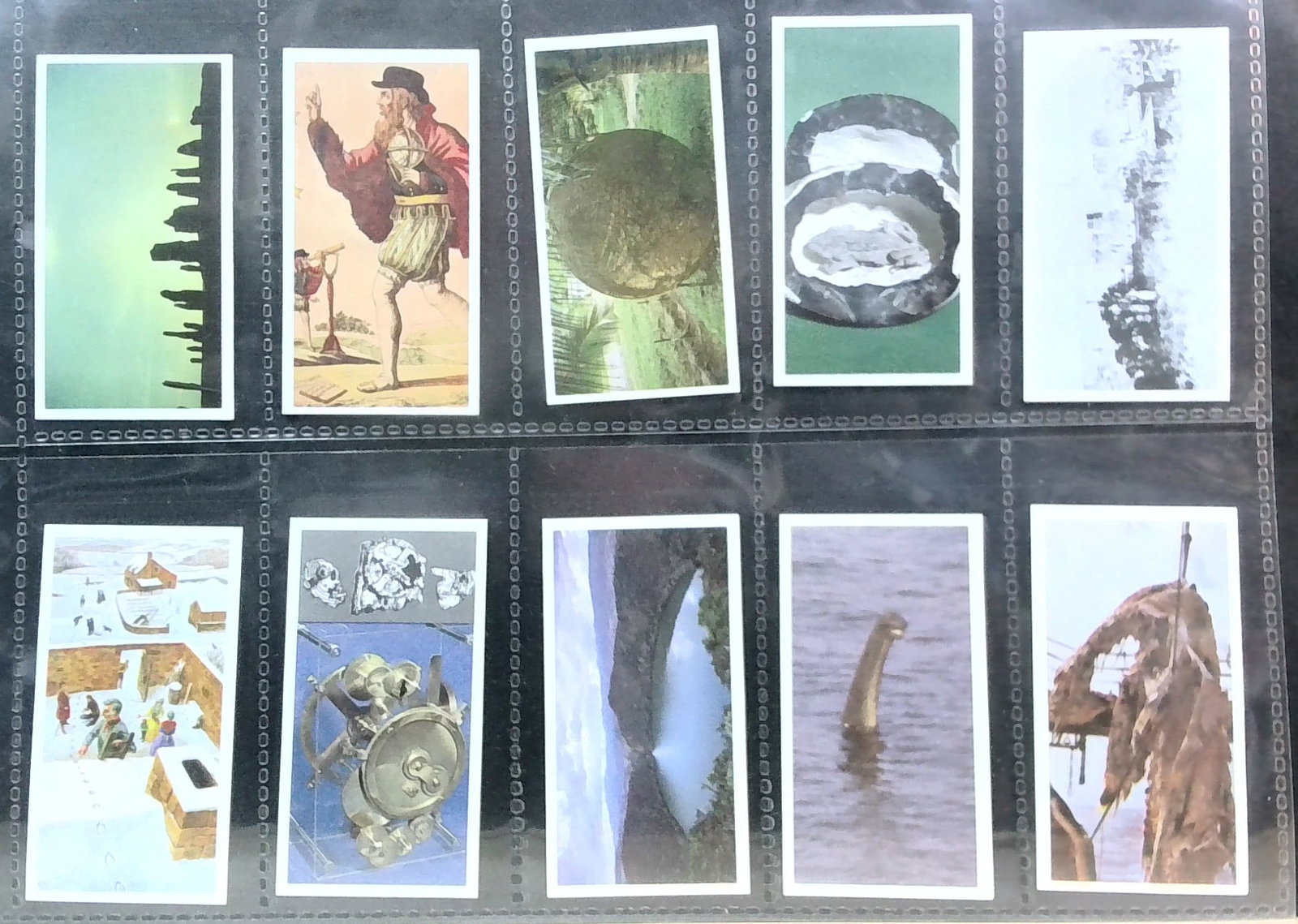 Original Brook Bond Tea Cards Unexplained Mysteries 50 card complete set: Nice Sheeted set In protector tobacco cards sheet(s). Begin your tobacco cards collections with us. We will help Start or complete your sets. Many original tobacco cards, sets, singles, collections an