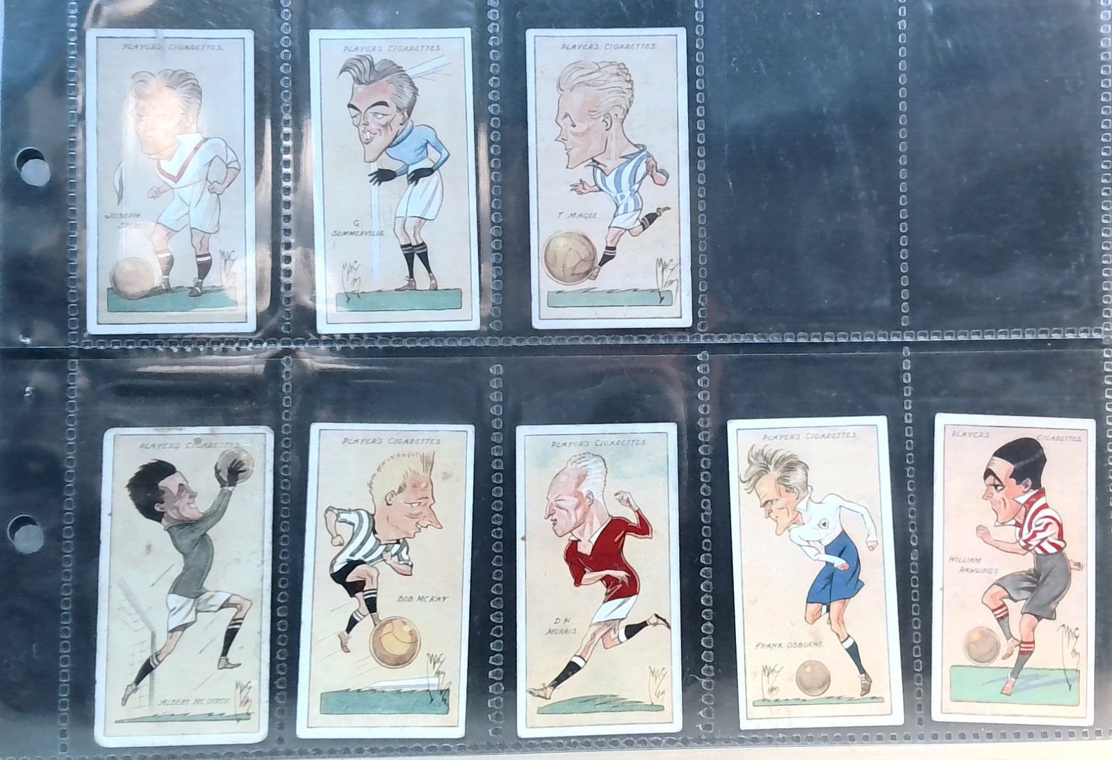 1927 Original Tobacco Cards Football Caricatures J. Player 8 cards (1 of 2)