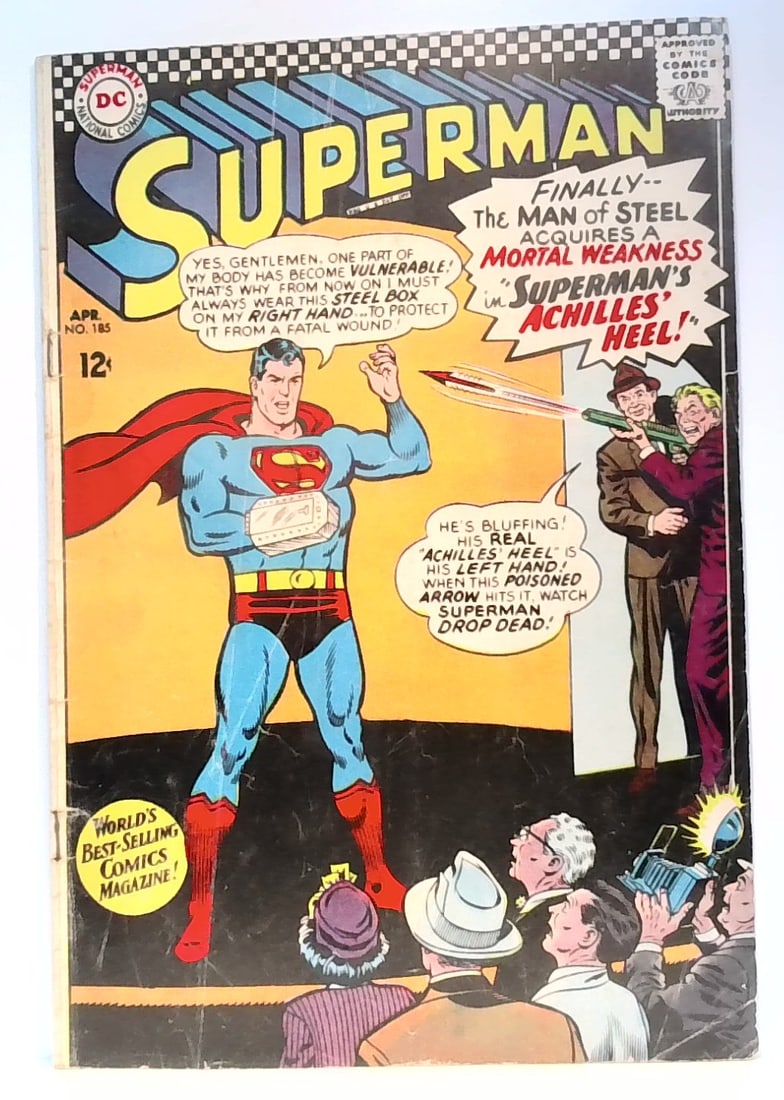 Superman #185 Silver Age Superman's Achilles Heel! DC Comics Silver age 1966 VG-VG+ (1 of 6)