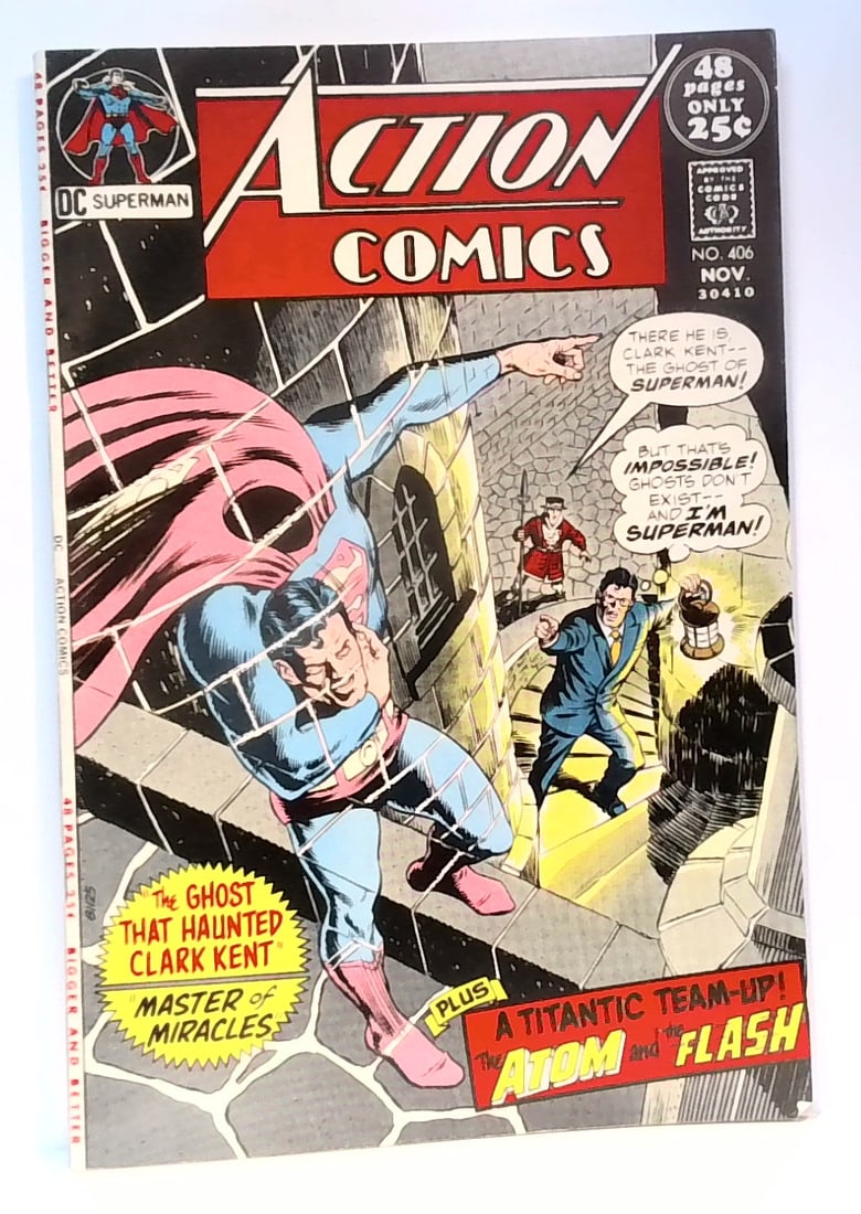 Action Comics 406 Giant! The Ghost of Superman! VG 1971 DC Comic VG-VG+ (1 of 7)