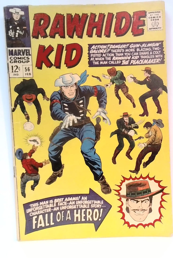 RAWHIDE KID #56 1967 MARVEL Comic End of Bret Adams PEACEMAKER OUTLAW Vg-VG+ (1 of 6)