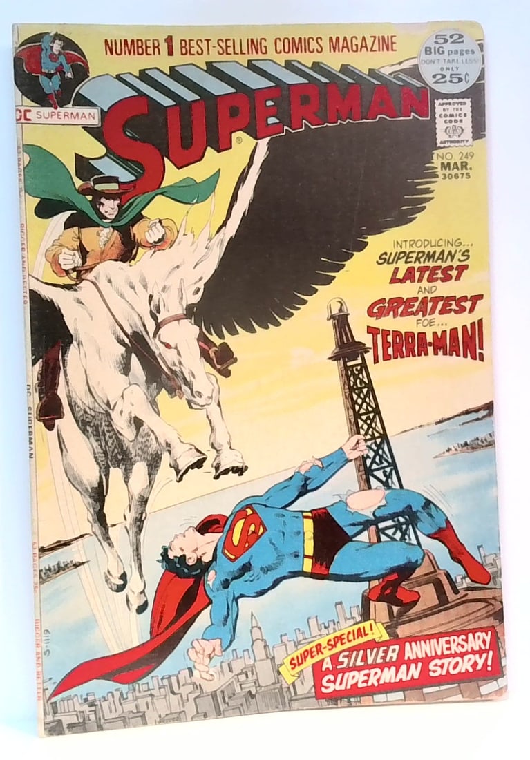 Superman #249 DC Comics 1972 Neal Adams Cover Terra-Man 1st App. VG-VG+ (1 of 6)