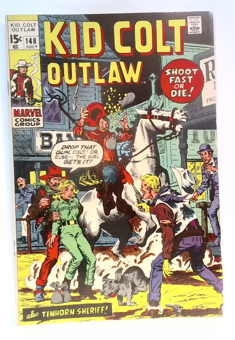 Kid Colt Outlaw #148, 1970 John Severin Cover, Bronze Age Western F+ comic (1 of 5)