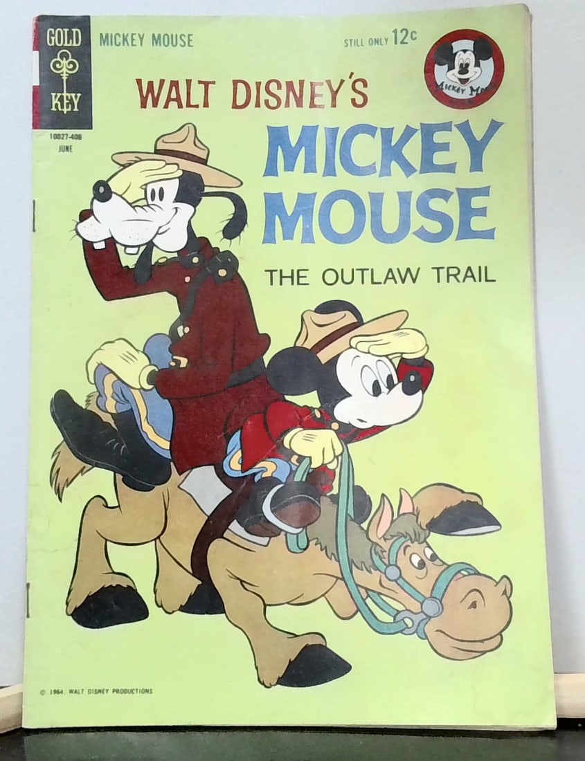 Walt Disney's Mickey Mouse the outlaw Trail Gold Key June #406 12 cent VG-VG+ (1 of 5)