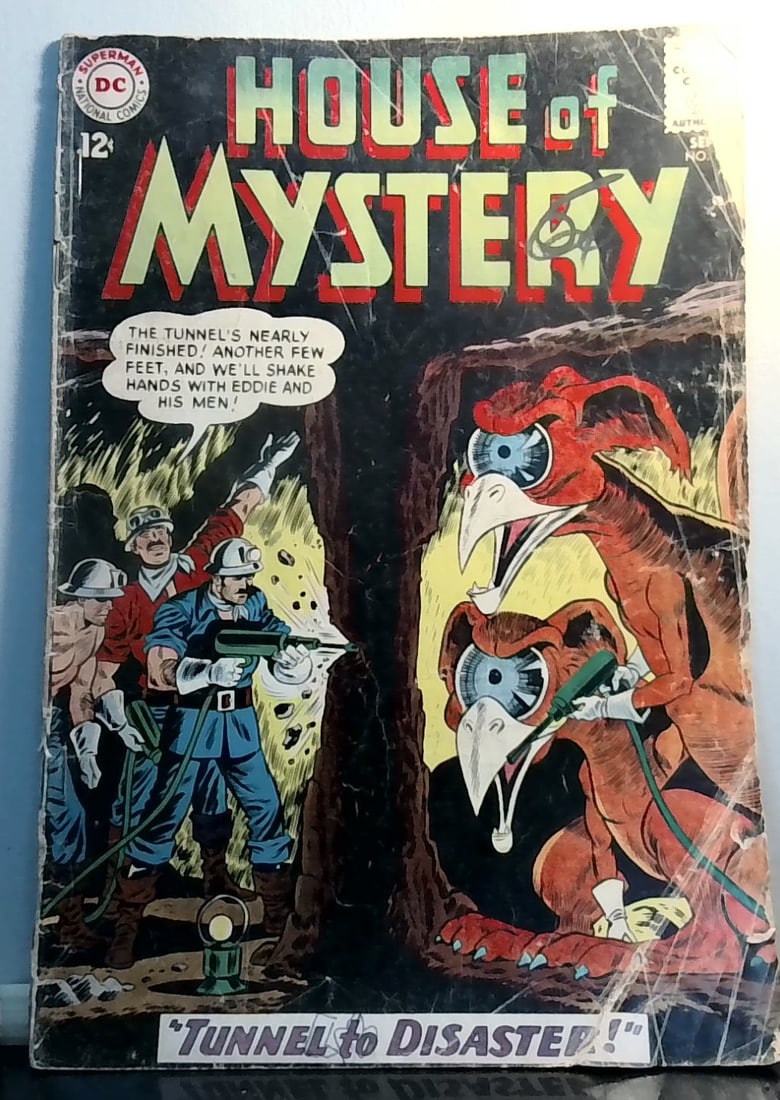 House of Mystery DC comics 12 Cent cover Tunnel of Disaster G-VG+: worn with corner wear, All comics bagged and boarded. Please inspect picture(s). Many other comic books being added daily to our sale. Happy to combine multiple purchases for shipment savings.