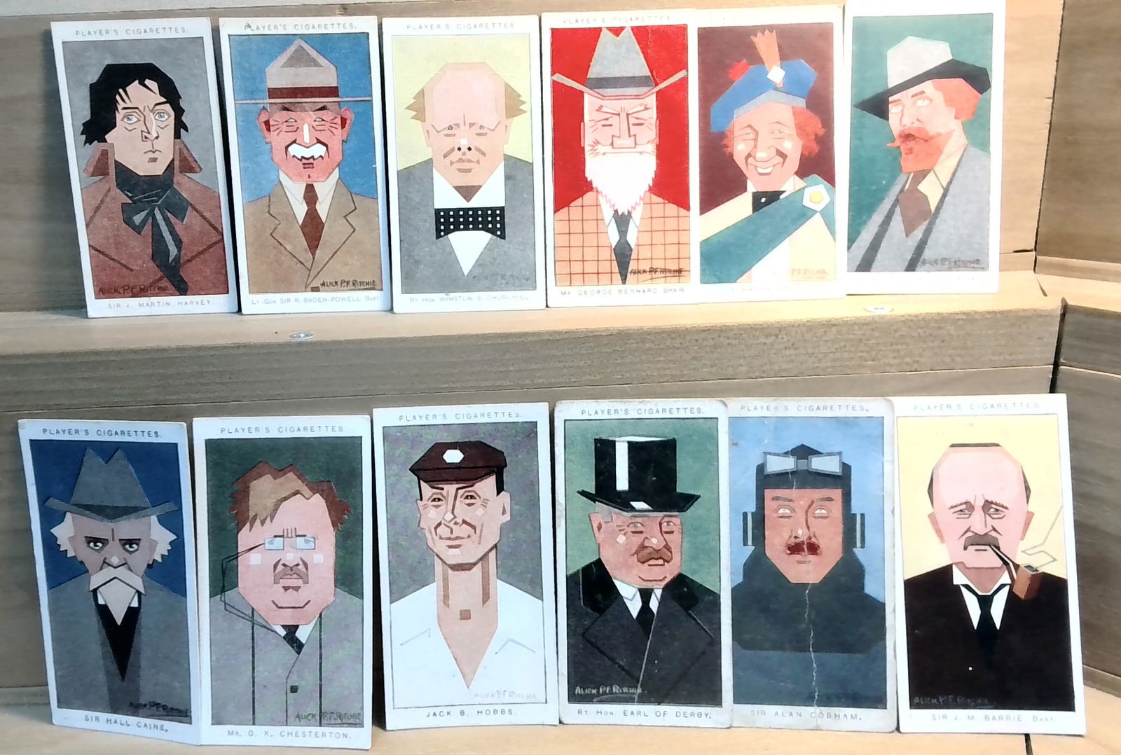 Original Tobacco cards 1926 Straight Line Caricatures J. Player Winston Churchill etc. (1 of 2)