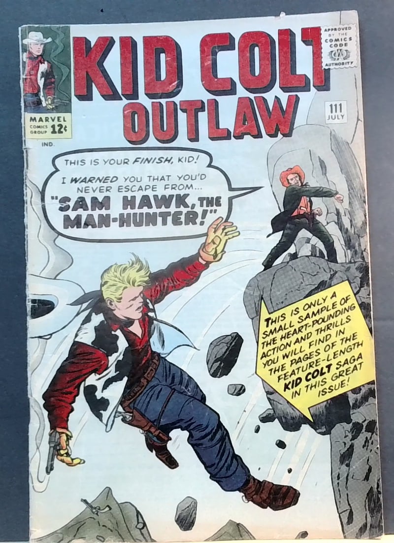 Kid Colt Outlaw #111 Sam Hawk Man-Hunter, Marvel Comics VG-VG+ (1 of 7)