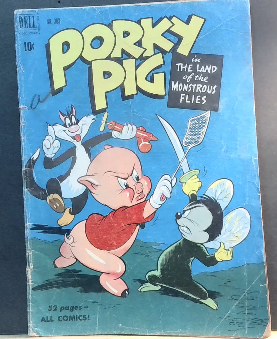 Four Color #303 Porky Pig in the Land of the Monstrous Flies (Dell Comics 1950) G+-VG (1 of 9)