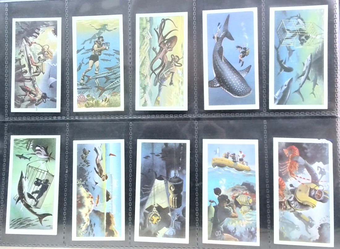 Original Brook Bond Tea Cards 49/50 cards near set The Sea Our World: Nice Sheeted part set, In protector tobacco cards sheet(s). Begin your tobacco cards collections with us. We will help Start or complete your sets. Many original tobacco cards, sets, singles, collecti