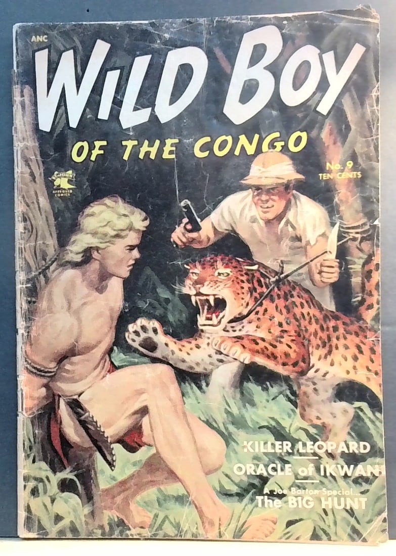Wild Boy of the Congo #9 1953 Painted cover- St John Golden Age G/VG Killer Leopard (1 of 8)