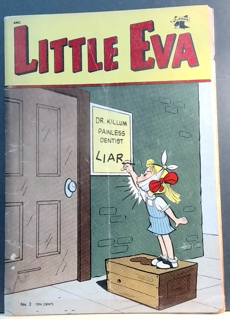 Little Eva Comic Book #2 1952 Dr. Killum Dentist St. John Comic VG-VG+: All comics bagged and boarded. Please note we are not comic book graders. Please inspect picture(s). Many other comic books being added daily to our sale.
