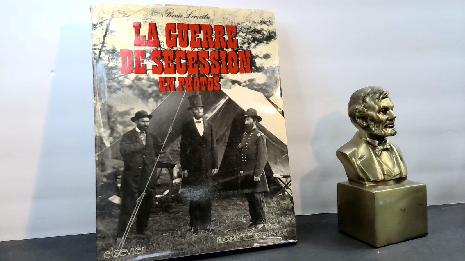 The Civil War in Photos , French, Hand Signed by Author Renne Lemaitre: Published in 1975, in French Text, Hand Inscribed to Colonel James Gerrard, Superbly illustrated, hardcover, with some edge wear, overall, in good to very good condition. We are happy to combine multi