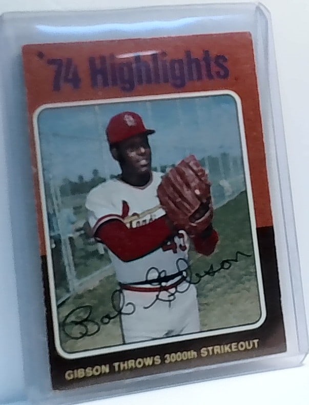 1975 Topps - '74 Highlights Bob Gibson (HOF) #3 VG+-NM (1 of 2)