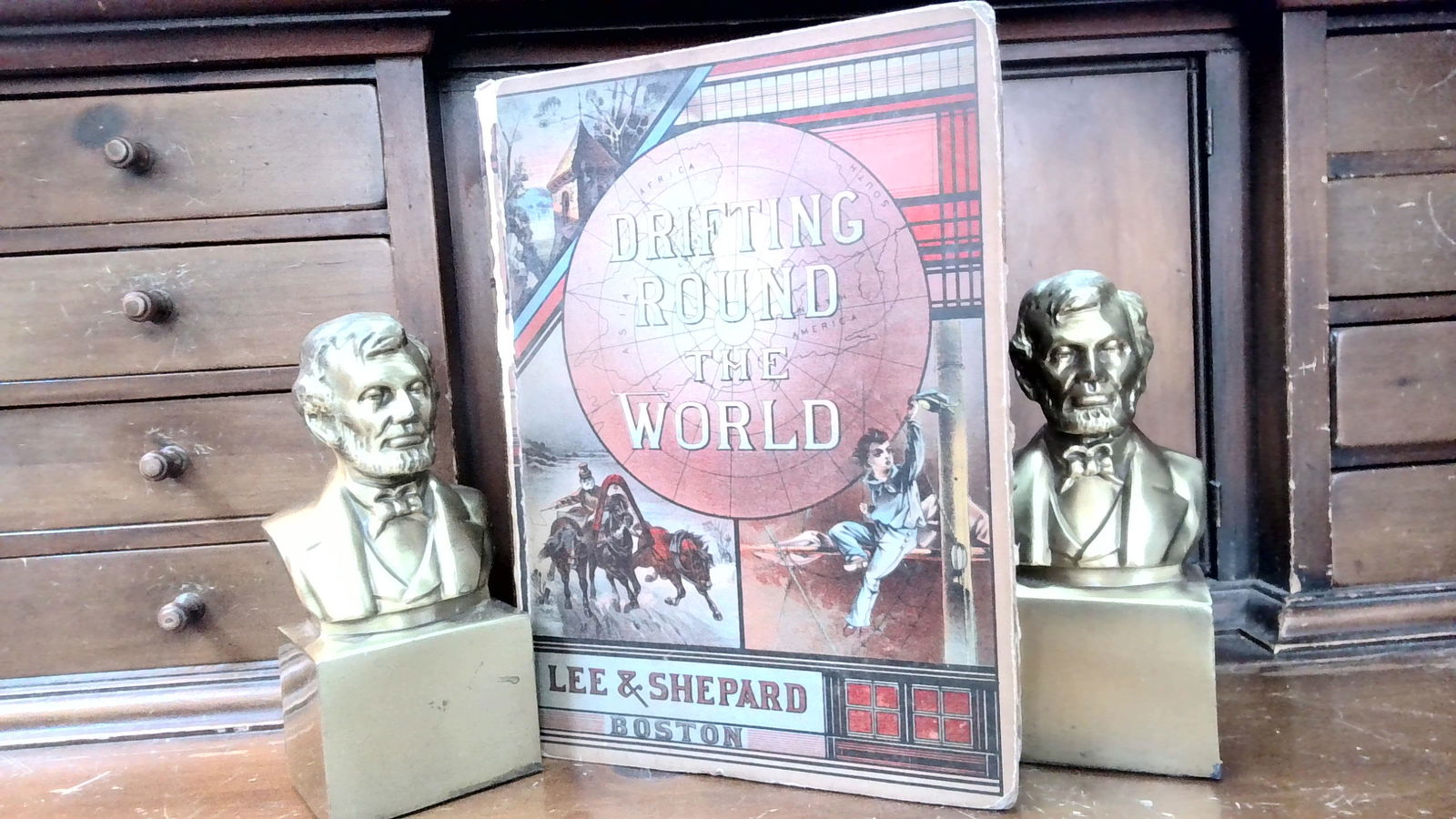Drifting Around the World Boys Adventures Sea and Land by Capt. Hall 1882: Published in 1882 by Lee & Shepard, Boston,in text engravings., first edition, many in text lovely woodcuts many great stories of the sea and land in this one. Please view pictures for content and add