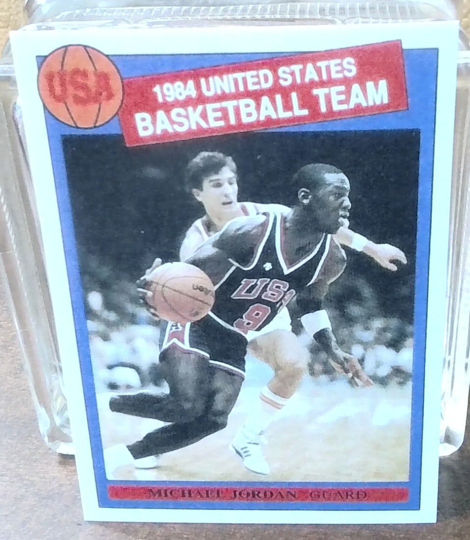 1984-1985 Michael Jordan United States Basketball Team Pink Back RC #2-MT (1 of 2)