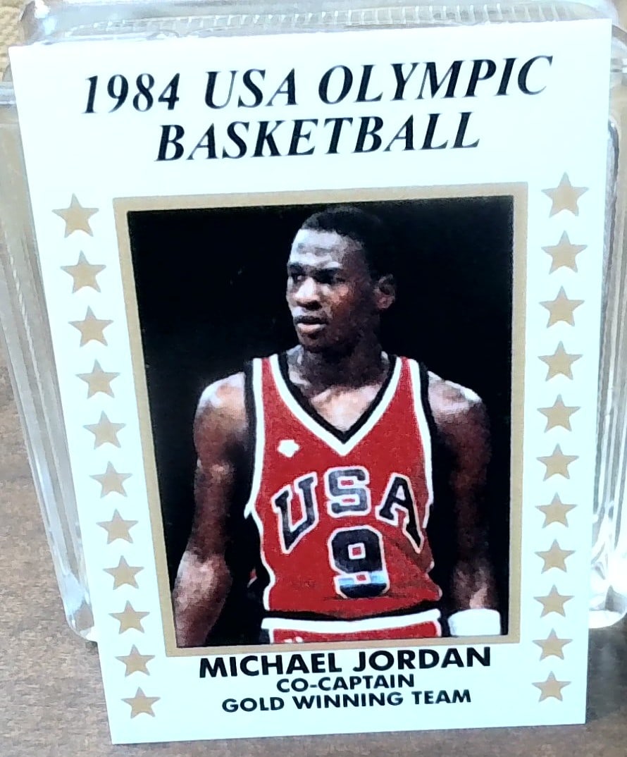 1984 MICHAEL JORDAN USA BASKETBALL OLYMPIC ROOKIE CARD! RC M RARE!! White Variation (1 of 2)