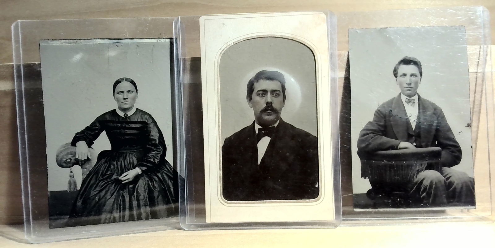Collection of 3 photos, 2 tin types and a CDV (1 of 2)