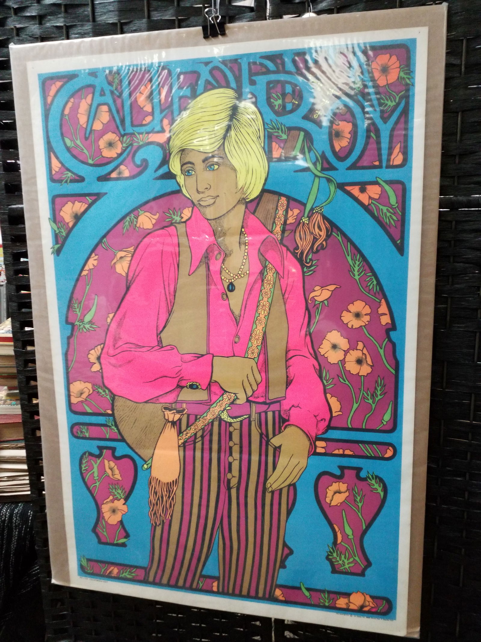 Rare Unusual Original California Boy 1960s large Black light Poster (1 of 1)