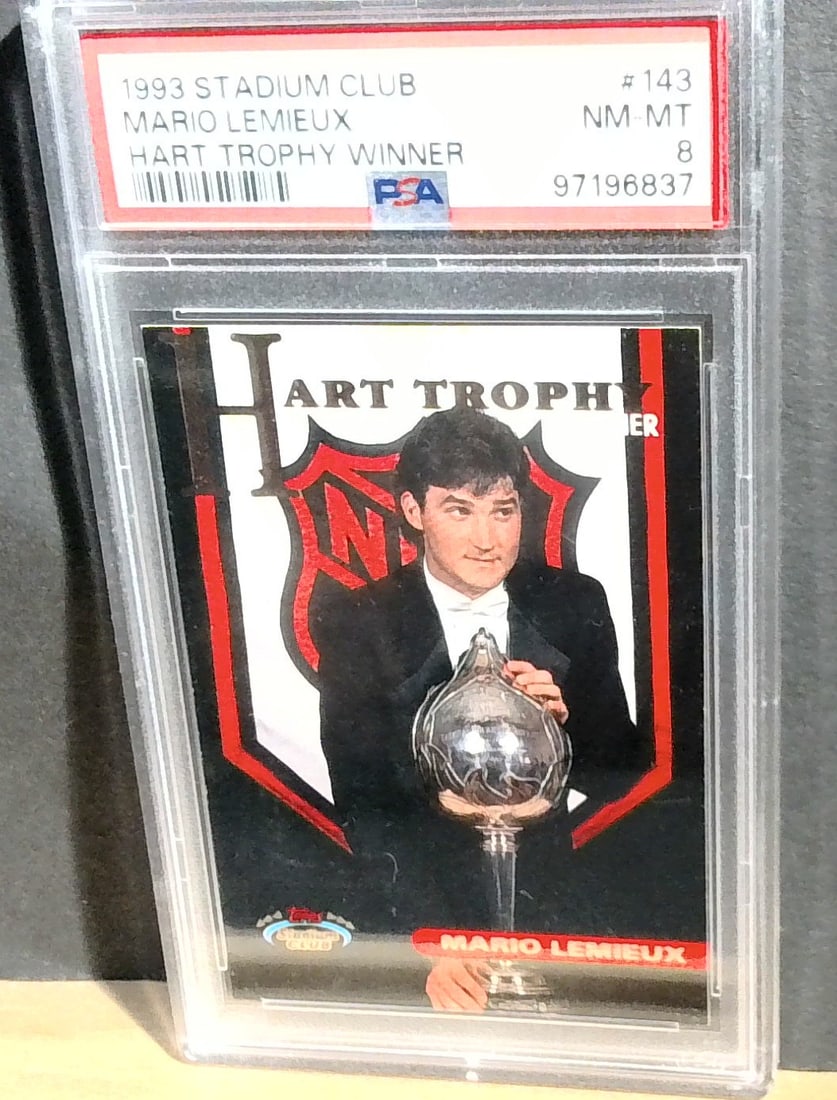 1993-94 Stadium Club Mario Lemieux #143 Graded PSA 8 HOF (1 of 2)