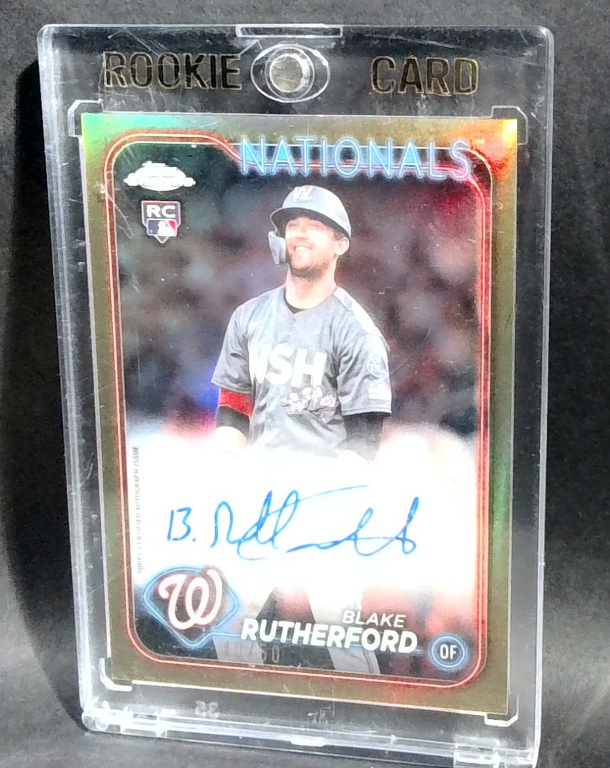 2024 Topps Chrome Blake Rutherford Auto #/499 Nationals #RA-BR +1 Series 2 # 637 (1 of 2)