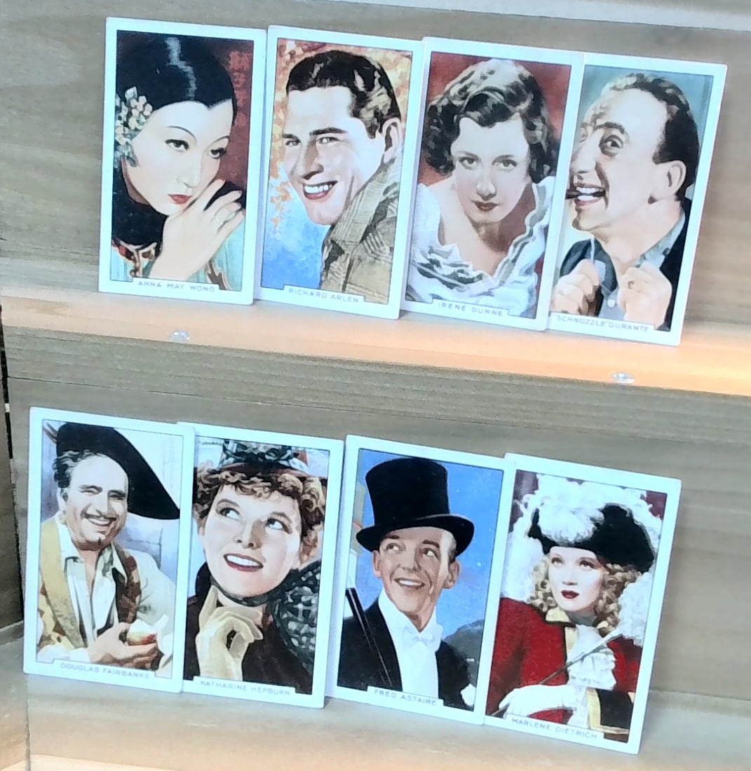 A lot of Portraits of Famous Cinema Stars 8 Tobacco cards Jimmy Durante etc (1 of 2)