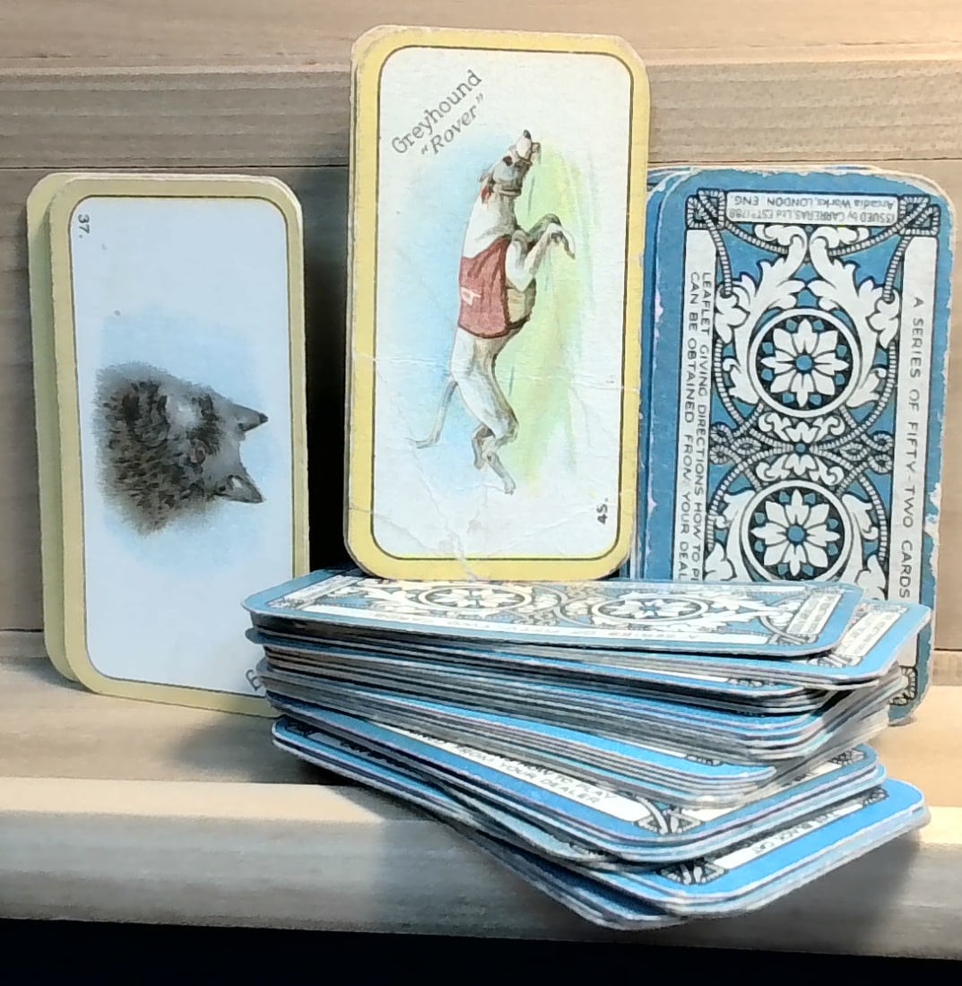 1924 Antique Carreras Greyhound Racing Tobacco Cards Deck Approx 50 cards, near set (1 of 5)