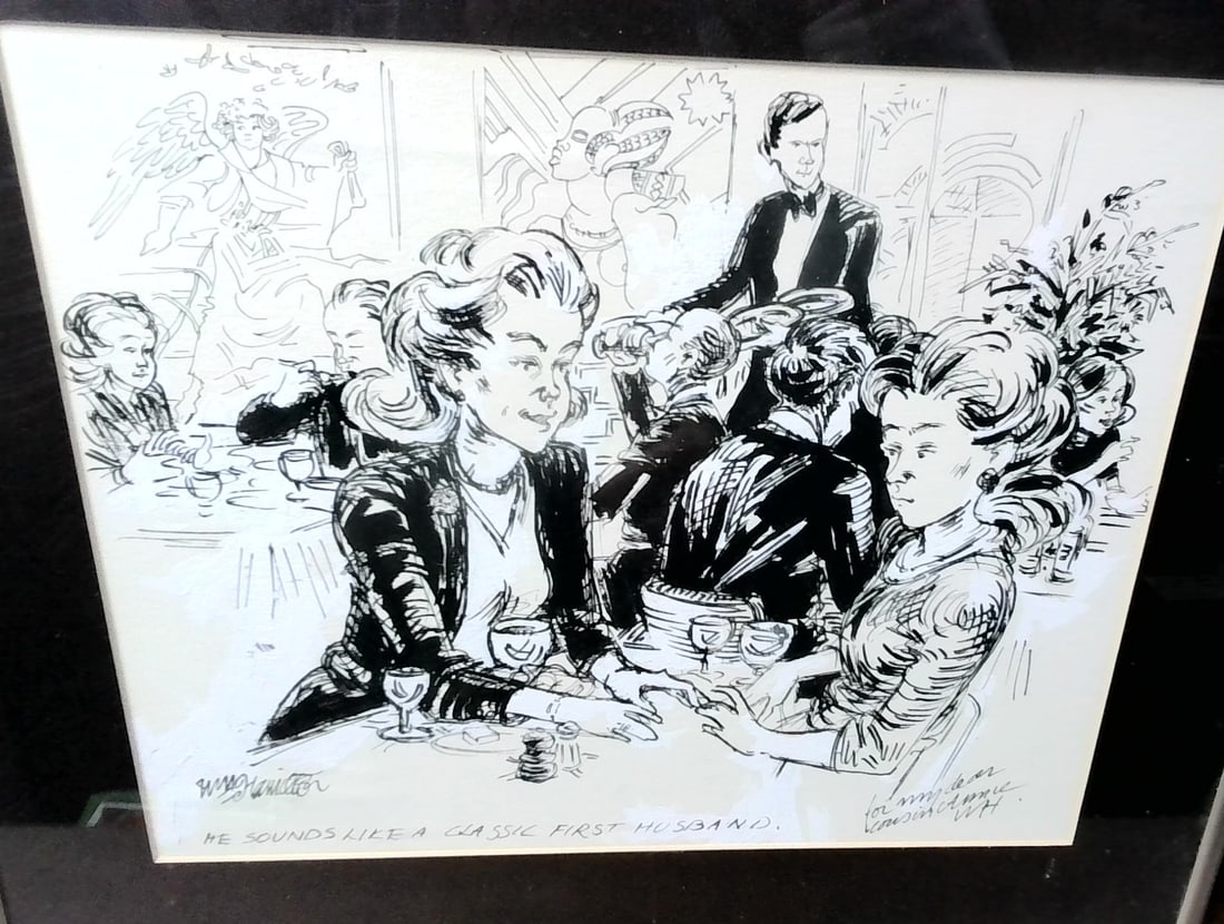 Rare New Yorker Sketch Signed by New Yorker Cartoonist William Hamilton (1 of 8)