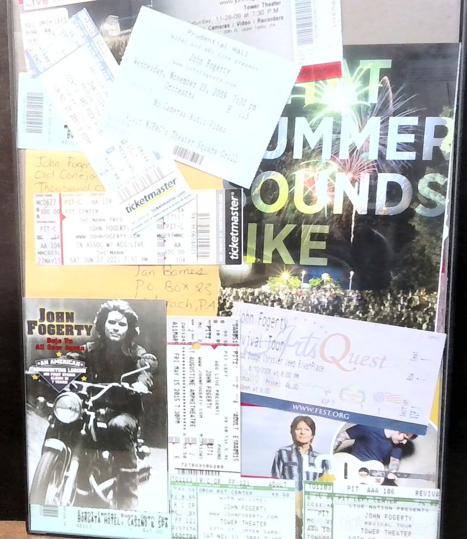 John Fogerty Framed Memorabilia Tickets Stubs ads framed collage Neat Piece (1 of 4)