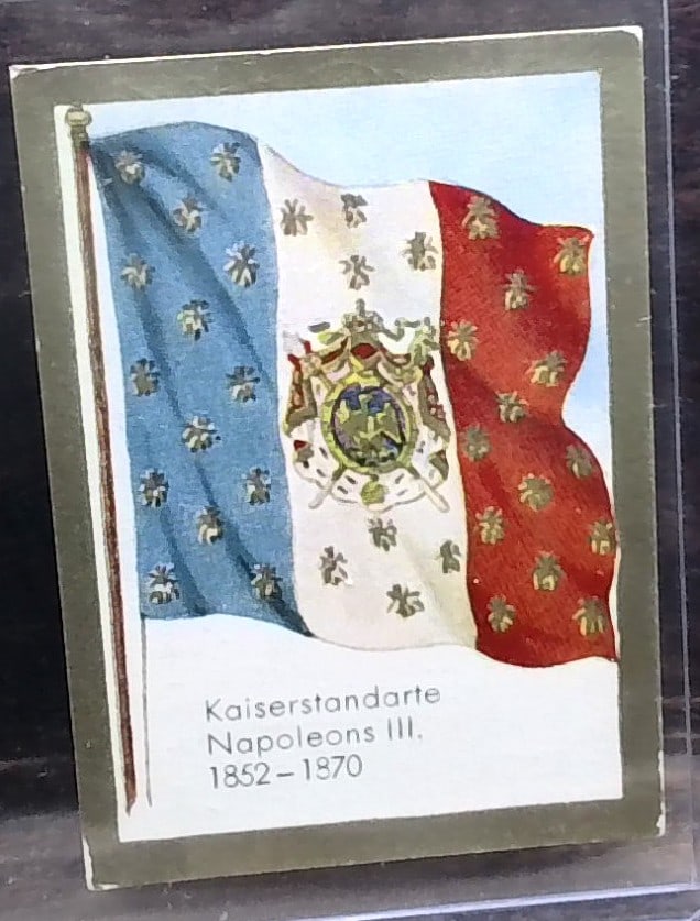 1920s German Tobacco card - Napoleon III Flag: with some rear card surface wear, Many Tobacco cards and silks available. Consistently adding new items daily to our Auction. Please keep checking back for new arrivals. Please note any white specks i