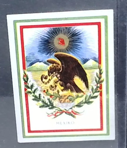 1914 German Tobacco card Coat of Arms National Colors Garbaty Cigarettes Mexico: Many Tobacco cards and silks available. Consistently adding new items daily to our Auction. Please keep checking back for new arrivals. Please note any white specks in picture are due to light dust at