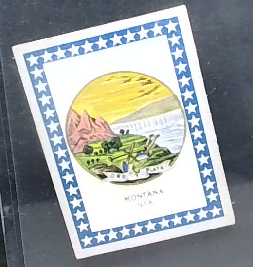 1914 German Tobacco card Coat of Arms National Colors Garbaty Cigarettes Montana USA: Many Tobacco cards and silks available. Consistently adding new items daily to our Auction. Please keep checking back for new arrivals. Please note any white specks in picture are due to light dust at