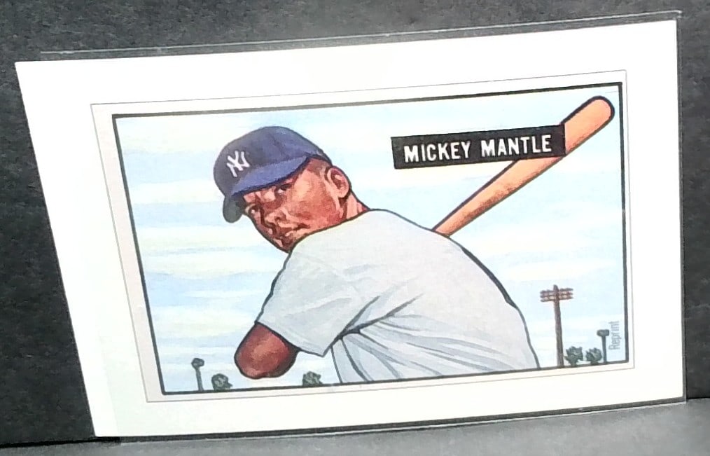 MICKEY MANTLE 1989 BOWMAN BASEBALL CARD INSERT '51 BOWMAN NEW YORK YANKEES (1 of 2)
