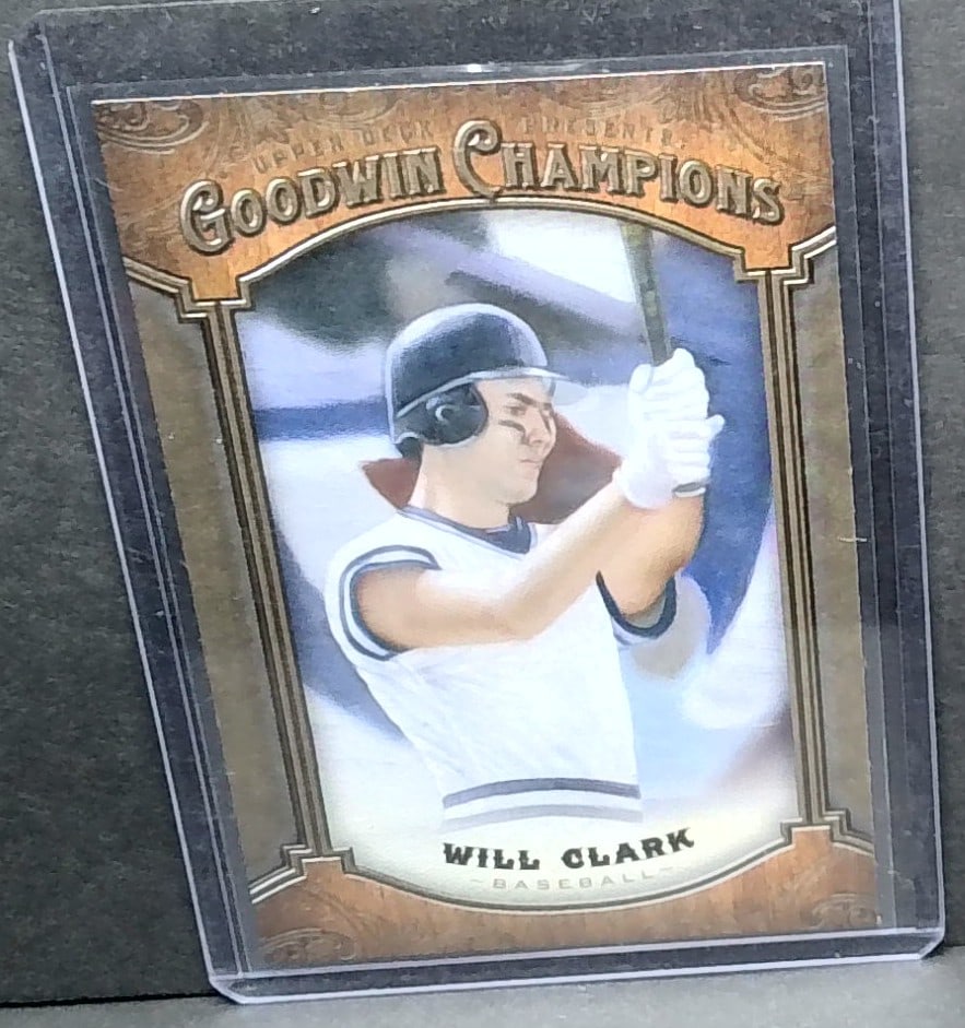 2014 Upper Deck Goodwin Champions Mini Canvas Will Clark #115: Most cards are mint unless otherwise noted. Many other cards available. Items being added daily to our sale. Please keep checking back often for more recent arrivals.