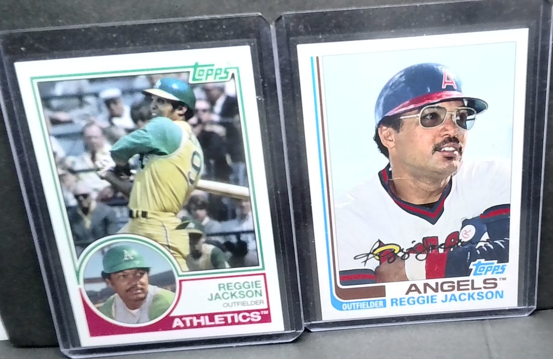 5 Reggie Jackson Cards: Most cards are mint unless otherwise noted. Many other cards available. Items being added daily to our sale. Please keep checking back often for more recent arrivals.
