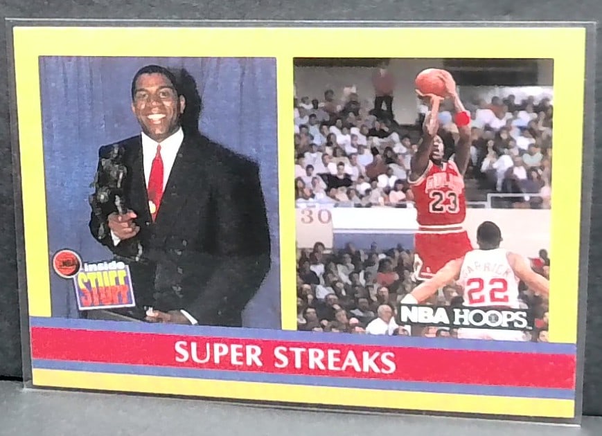 1990-91 Hoops Magic Johnson & Michael Jordan # 385 Super Stars Mint (1 of 2)