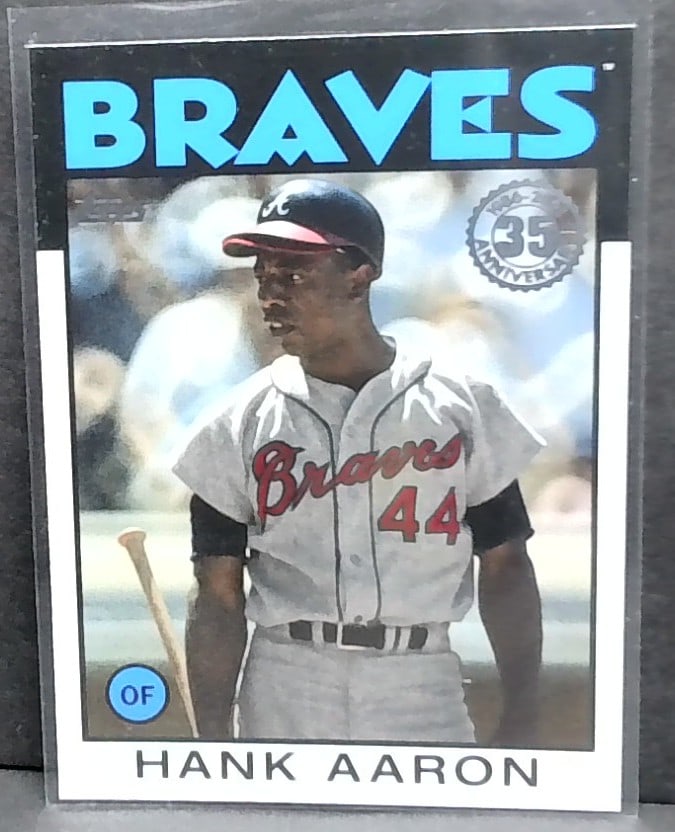 2021 Topps '86 Topps #86B7 Hank Aaron: Most cards are mint unless otherwise noted. Many other cards available. Items being added daily to our sale. Please keep checking back often for more recent arrivals.