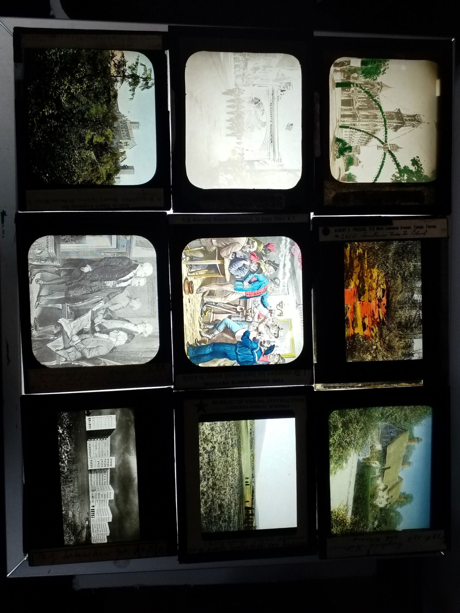 Lot 9 Magic Lantern Slides 19th Century , Santa Cruz Merchants Association George Washington etc (1 of 1)