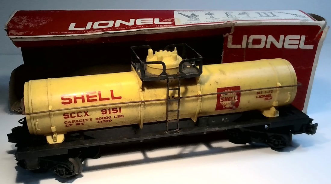LIONEL SINGLE DOME TANK CAR SHELL TANK CAR 9152 yellow with box (1 of 4)