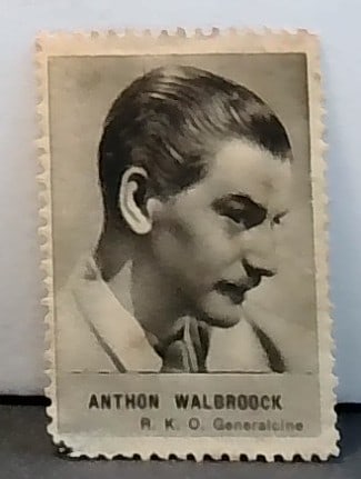 Early 1930s Tobacco Cinema Stamp Anton Walbroock R k O. VG: Unused original hand cut stamp, in top loader and penny sleave , single card. VG, Please inspect pictures.
