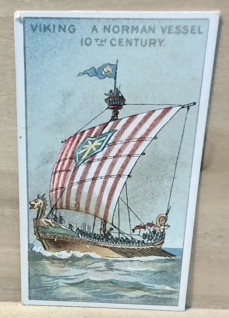 VIKING. A NORMAN VESSEL 1900 T418 American Tobacco Old & Ancient Ships (1 of 2)