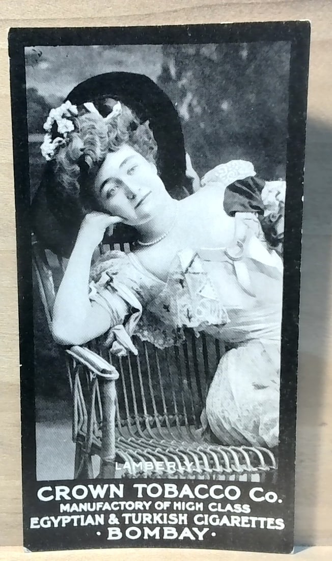 Lamberly Lady Crown Tobacco Co Bombay Egyptian Turkish Large Cigarette Card: A scarce Beautiful tobacco card single card. VG, Please inspect pictures.