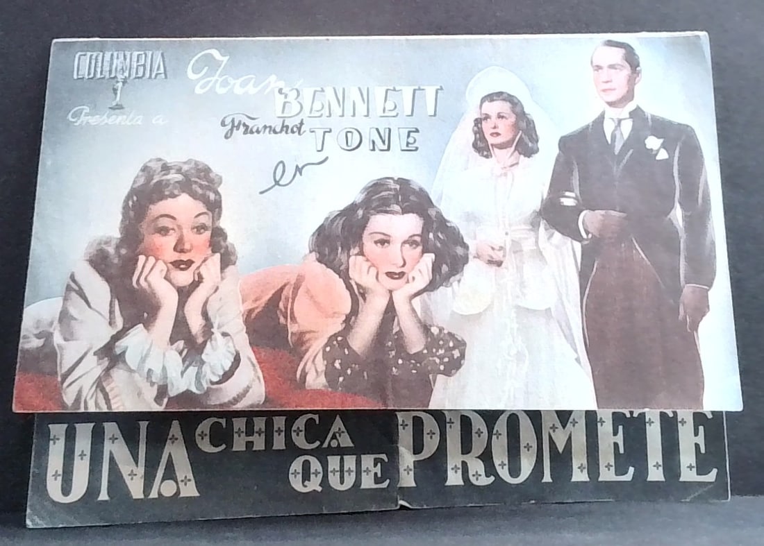 A Girl who Promises Joan Bennett 1948 ORIGINAL SPANISH MOVIE HERALD brochure (1 of 3)