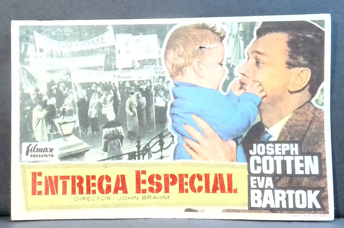 Special Delivery Joseph Cotten Eva Barton 1955 ORIGINAL SPANISH MOVIE HERALD: In Good Condition From the First release of this movie in Spain and other countries, Beautiful Artwork.Original Spanish Movie Herald- Please note that Spanish heralds, like U.S. heralds, were printed