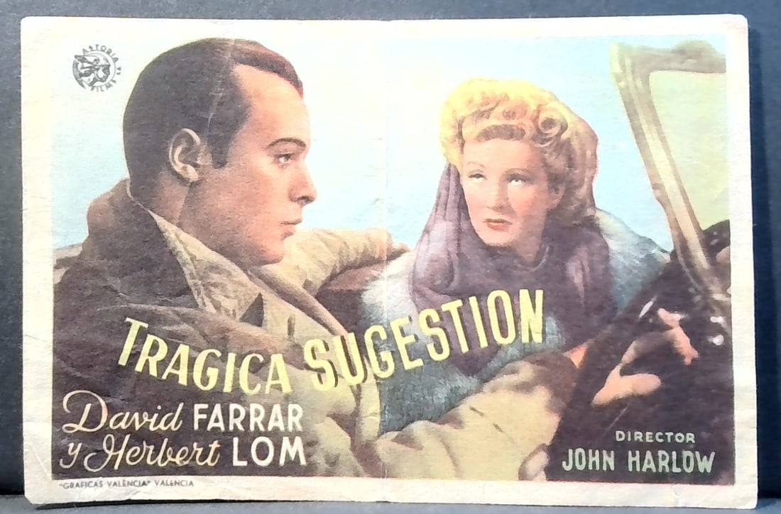 The Dark Tower 1943 Spanish Movie Herald - David Farrar, Anne Crawford: In Good Condition From the First release of this movie in Spain and other countries, Beautiful Artwork.Original Spanish Movie Herald- Please note that Spanish heralds, like U.S. heralds, were printed