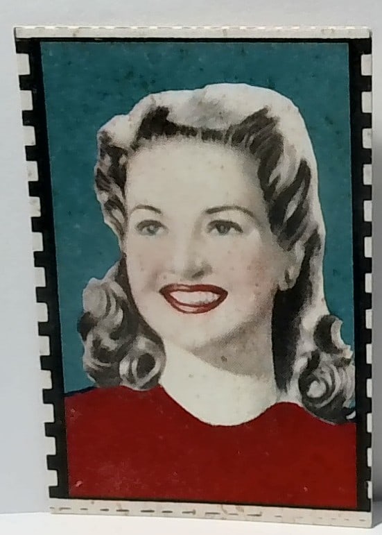 Betty Grable 20th Century Fox 1930s Movie Star Strip Card VG-VG+: In very good condition overall. Scarce Film Strip card. Please inspect pictures.