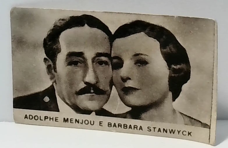 Adolphe Menjou Barbara Stanwyck Majestic Confectionary Hollywood Movie Star Film Card VG: In very good condition overall. Scarce Film Strip card. Please inspect pictures.